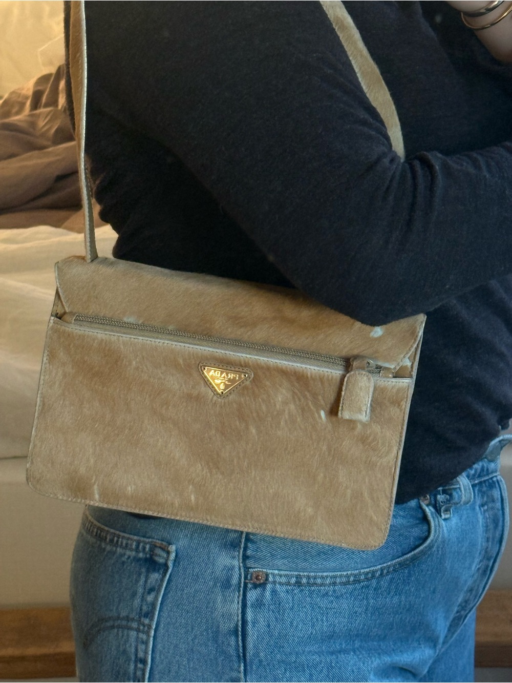 Prada Vintage Neutral Ponyhair Bag - Picture 9 of 9